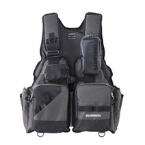 일본직송 시마노 VF-024U 낚시 구명조끼 착용 수납포켓 갯바위낚시, 회색(회색 말)