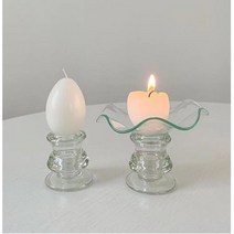 웨이브 유리 캔들 홀더 빈티지 촛대, 테이퍼촛대 + 웨이브 글라스