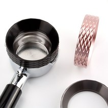 커빙 템퍼 도징링 채널링 51 53 58mm 마카롱템퍼 커피 템핑매트 도징툴, 3.커빙 패턴도징링(실버)58mm