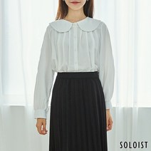 [솔로이스트] 플랫칼라 와이드 핀턱 블라우스 SADK4104