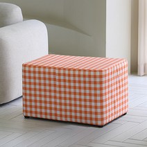 보루네오 엘리브 체크 사각 벤치 패브릭 협탁 스툴 pn175, 오렌지