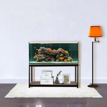어항선반 미니선반 받침대 2단 800 x 300 x 330, 블랙