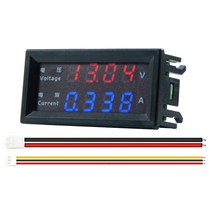 디지털 볼트 앰프 전압 전류계 미터 듀얼 LED 전압 전압 전류 미터 테스터 패널 DC 100V 200V 10A 4 DIG, 0TO200V