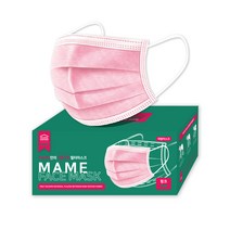 일회용 3중 필터 마스크 핑크, 50개입, 1개