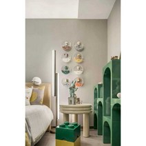 블럭 보관 원형 통 투명 매장 벽면 선반 피규어 장