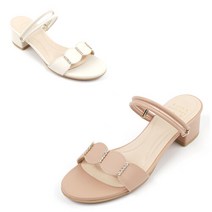 [AK PLAZA] [세라]SAERA C20M004아이보리 스킨 투웨이여성샌들4CM