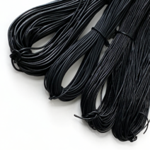 블랙 라운드 가죽줄 모음 동그란 가죽끈, 1.5mm, 1개