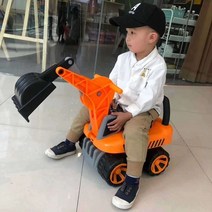 어린이 완구 전동포크레인 굴삭기 집게차 크레인 견인, 차이나 레드  등받이  조명 및 음악신규 공식