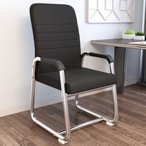 사무용의자 오피스 게이밍의자 튼튼한 가정용 사무 체어 컴퓨터의자 게이밍 업무용 공부, 강철 발, 고정 손잡이, 보강형블랙천-전기도금선반