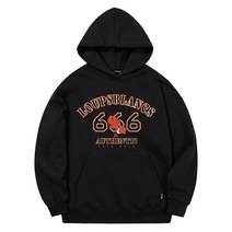 루블랑 LB 데빌스 666 아트워크 오버핏 후드티 블랙