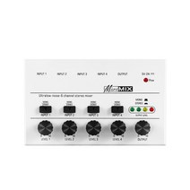 DJ컨트롤러 4 6 채널 스테레오 믹서 초저소음 사운드 믹서 마이크 믹서 오디오 믹서 라인 믹서 스튜디오 용 USB 전원 믹서 New, 2.GAX-MX4-White