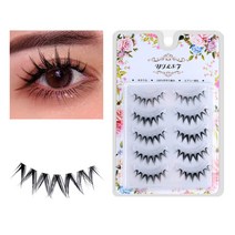 속눈썹 속눈썹 속눈썹 3D 5 쌍 내츄럴 안장 수제 반복 사용할 수있는 속눈썹 오래 자연 방수 초경량 일상용 여배우 속눈썹 얇은 화장 생활 화장 DV