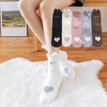 하트 곰돌 수면양말 캐릭터 임산부 롱수면 겨울 양말