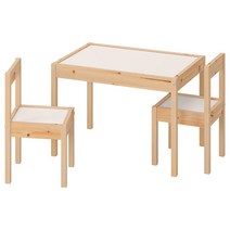 이케아 레트 테이블(63x48x45cm)+의자2P(28x28x28cm) 화이트 소나무원목, 이미지참조