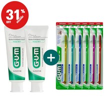 31%할인 GUM 검 클래식 돔트림 (409) 칫솔 6개입 (강한모) 치약 2개 세트 (건강한 잇몸을 위한 GUM 라인 중 가장 일반적인 칫솔), 409칫솔 6개+GUM130G치약 2개