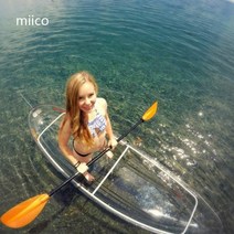 레저 유원지 투명 카약 보트 관찰 아래가 2인용 카누 제주 물 수상 보이는, 투명 1인 + 알루미늄 프레임 + 노 1개