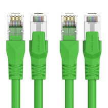 벤션 가동형 CAT6A SFTP 초고속 기가 랜선 랜케이블 IBMG, 0.5m, 2개