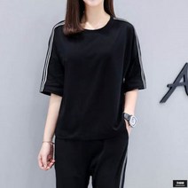 가바바 여성 트레이닝복세트 기본심플 라인 데일리로 좋은 여름 트레이닝복세트 G45083