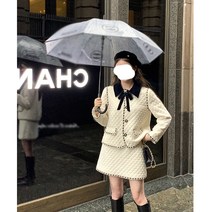 해외직구22 여성 빅사이즈 숏 자켓 퀼팅 투피스