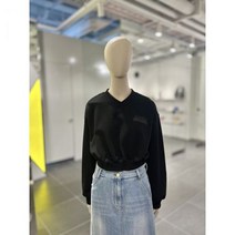 럭키슈에뜨 여성 브이넥 크롭 스웻 티셔츠 LYTAM24100BKX(3419574) 백화점