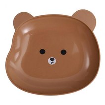 판고데기 긴머리용 헤어 매직기 고대기 귀여운 곰 패턴 간식 접시 라운드 가장자리 서빙 다목적 플라스틱 과일 주방 식기, [01] 브라운