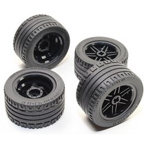 Technic 8pc 블랙 휠과 타이어 세트 (Mindstorms nxtev3 타이어) 56145 44309