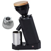분말소분기 XEOLEO커피 그라인더 40mm 티타늄 원추형 버 블로우 호퍼 150W 커피콩 그라인드 머신 커피 밀러 20 단계, Black SS+110V+UK