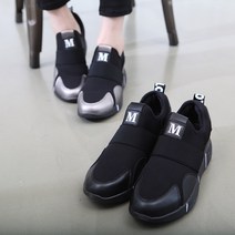 여성 캐주얼 발 편한 키높이 밴딩 운동화 푹신한 쿠션 슬립온 신발 런닝화 워킹화 5cm
