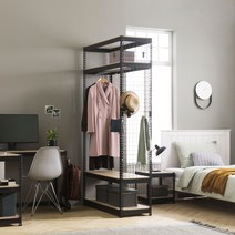 스피드랙 시스템 행거 3단(행거봉2), 스피드랙 900x500x1950 3단(봉2개) 블랙