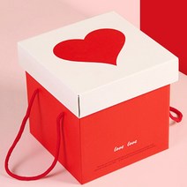 DIY 정육면체 귀여운 하트 그림 손잡이 선물상자 제작 5P