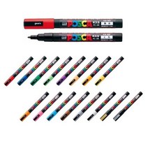 미쯔비시 유니 포스카 1M 3M 5M 8K PC-1M/PC-3M/PC-5M/PC-8K 겹쳐쓰기펜 수성잉크데코펜, PC-3M 17컬러세트