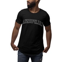 ShirtBANC 남성용 그래픽 캘리포니아 리버스 드롭컷 셔츠 CA 라이프스타일 티 XS-3XL 블랙. 306795, X-Large