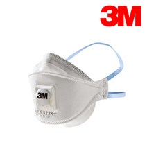 3M 1급 방진마스크 9322K+ 접이식 개별포장 쿨플로우 배기밸브, 1개