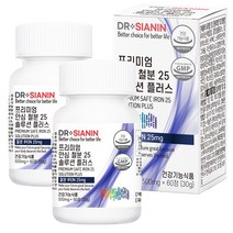 닥터시아닌 프리미엄 안심 철분 25 솔루션 플러스 2개입, 2개, 60정, 60정
