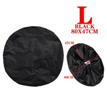 타이어보관범용 자동차 SUV 타이어 커버 케이스 스페어 휠 가방 폴리에스테르 여분 보관 RV 모터홈용, 02 Black L