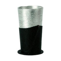 맥주 잔 컵 능작 비아컵 시라카바셋트 슬리브코스터 첨부 베이지 H11 5 cm φ6 1 cm주석 100% 케이스입 일본제 600233, 블랙
