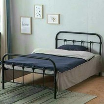 케이로 유럽스타일 블랙 화이트철제 침대프레임 심플한 철제 싱글 침대 프레임 원룸 호텔 싱글침대, 150x190+20cm 보통 꿈