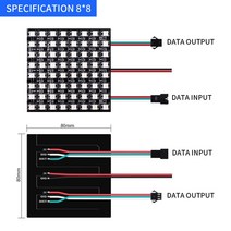 WS2812B LED 픽셀 아트 프로그래밍 가능한 디스플레이 보드 RGB 풀 컬러 HD 패널 프로젝트 장식, 01 8x8