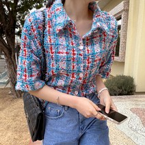 미아마스빈_슈파드 트위드 셔츠 자켓