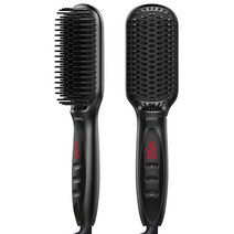 Pealy 매직기 고데기 음이온 PTC 세라믹 히터 액정 모니터 60S 속열 12개 온도 화상 방지 빗살 정전기 개선 220 V, 블랙