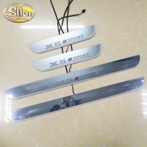 도어스커프 사이드 스텝 몰딩 트렉 LED 도어 문 받침 플레이트 보호대 BMW X6 E71 F16 F86 스트리머 다, 03 파란_02 Rear (30.0x6.0cm)