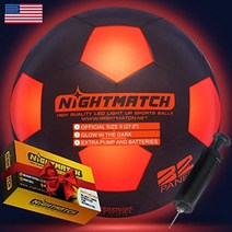 풋살 동호회 나이트매치 라이트 업 LED 축구공, 01 블랙 & 오렌지 - 사이즈 5 (레귤러)