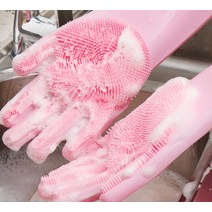 수세미 고무 장갑 주방 설거지 식기 세척 청소 세차 글러브, 색상 랜덤 - 1개