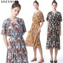[쉬즈미스(SHESMISS)] 홀리데이 보태니컬 쉬폰 원피스 (택가격 258000원)