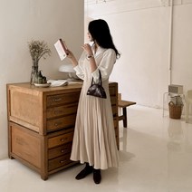 코코블랑 / [3천장돌파] 소프트 플리츠 뷔스티에 롱 원피스