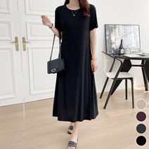 세이스타일 차랑 반팔 7부 A롱 원피스