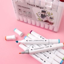 [아이디몬] 트윈 마커펜세트 유성 마카펜 양면 듀얼 스케치 만화 그리기 드로잉 POP, 60색