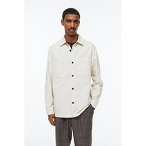H&M 레귤러핏 오버셔츠 크림색 0944940027
