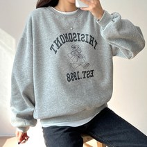 걸즈팩토리 여성용 러몬 기모 캐주얼 맨투맨티셔츠