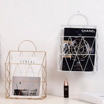 인테리어 벽걸이 잡지꽂이 와이어 매거진 신문 보관 랙 철제랙, 로제 매거진랙 골드, 본상품선택